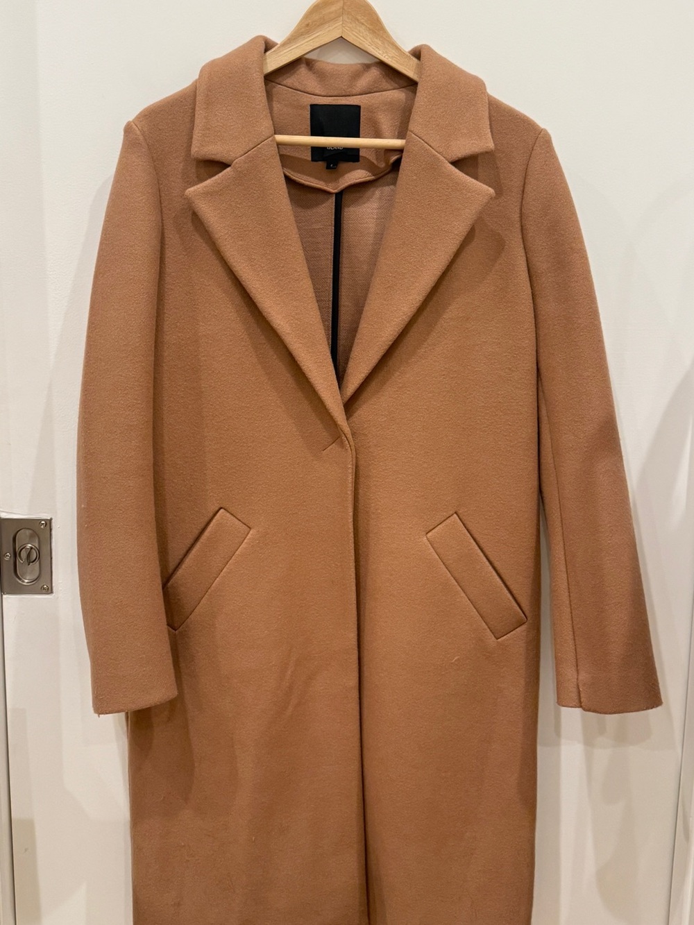 River Island Camel Single-Breasted Long Coat Women's UK 6 / US 2 Classic Midi
